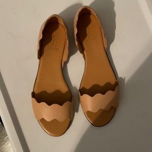 Jcrew peep toe flats